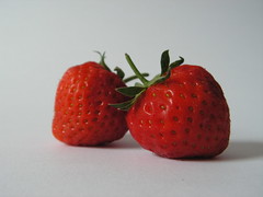 Two strawberries