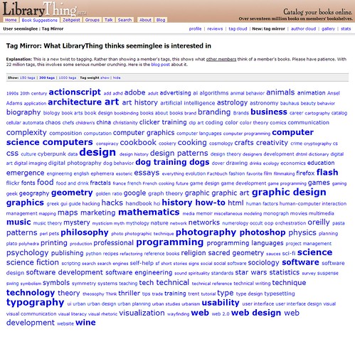 LibraryThing Tag Mirror / 2007-08-26T09:04-05:00 / SML Screenshot (by See-ming Lee 李思明 SML)