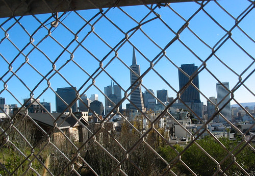 The city behind a fence