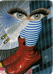 Collage ATC - Artist Trading Card - called SEEKING CONTACT made by iHanna