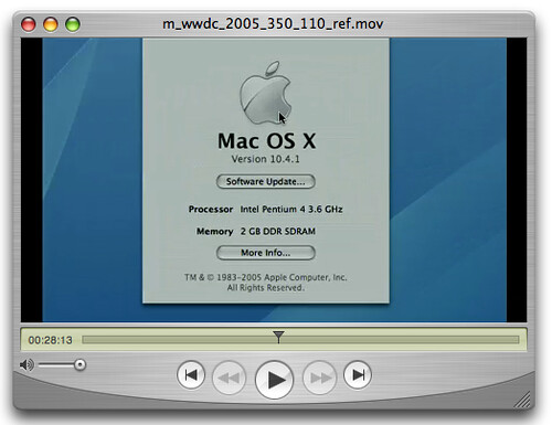 Mac OS X on Intel Pentium 4