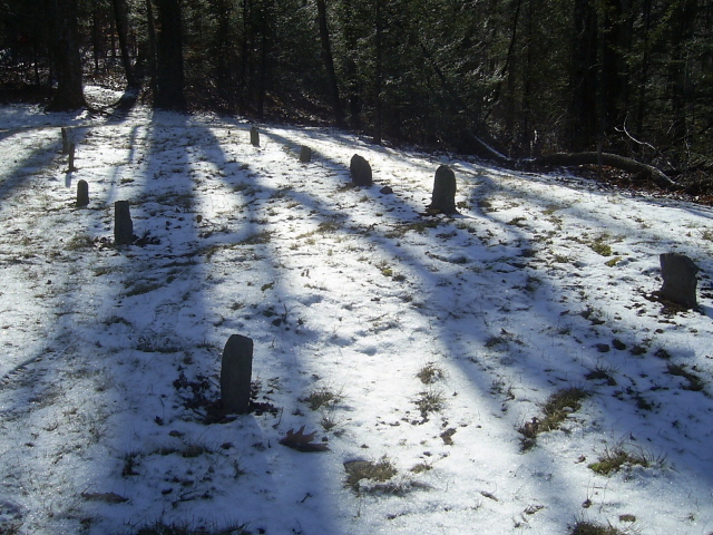 Shadows and Snow on the Cemetary