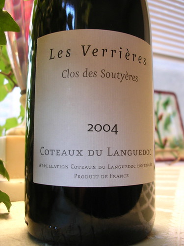 Les Verrières - Clos des Soutyères, Coteaux du Languedoc 2004 (PLCB No. 20202)