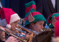 Fun hats during the Wind Ensemble's Winter Concert