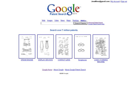 Google Patent Search Startseite