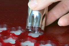 cutting a pomegranate jelly