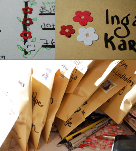 Envelopes with flowers