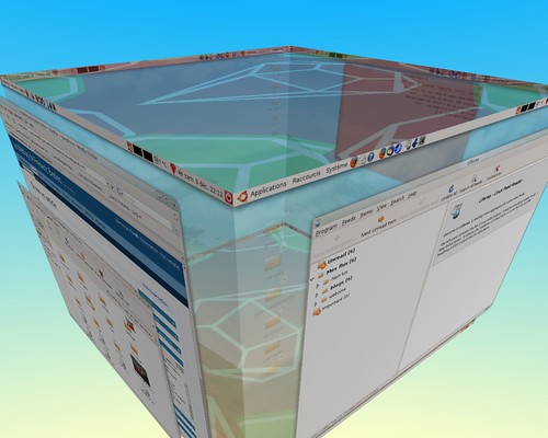 le cube transparent et le greffon vue 3d activé
