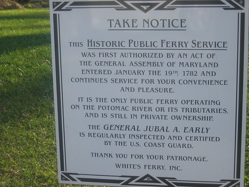White's Ferry notice