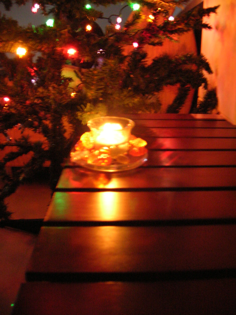 x'mas tree and candle light