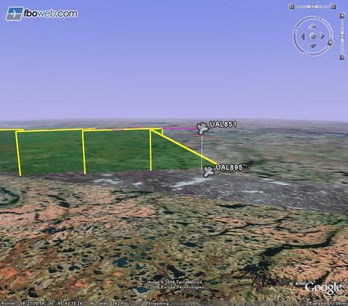 FBOWeb Google Earth Flight Tracking: UAL895
