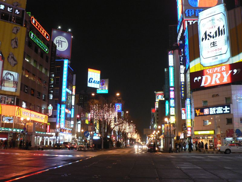 Sapporo city at night