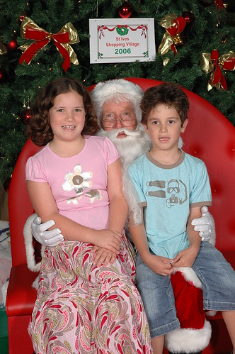 Emma and Brice See Santa 2006