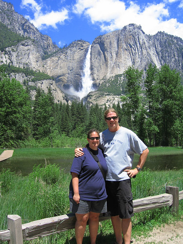 Ed and Michelle in front of Yosemite Falls