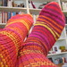 Two knitted socks