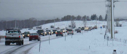 Snow slows traffic