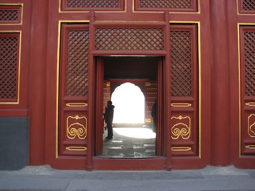 Regal Red Gate of Temple