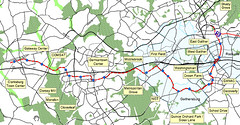 Map of proposed route, Corridor Cities Transitway, Frederick and Montgomery Counties, Maryland