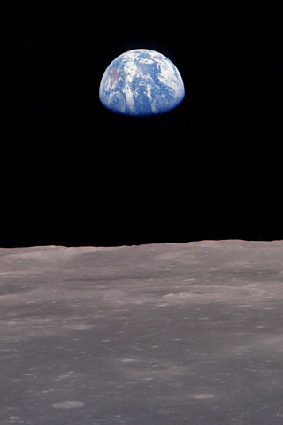 blue Earth from the moon iPhone wallpaper