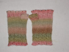 Pink Fetching Fingerless mitts