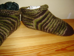 Felted Green/Brown Slippers