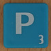 Scrabble white letter on blue P