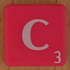 Scrabble white letter on hot pink C