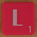 Scrabble white letter on hot pink L