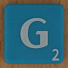 Scrabble white letter on blue G