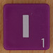 Scrabble white letter on purple I