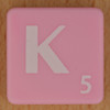 Scrabble white letter on pink K