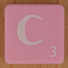 Scrabble white letter on pink C