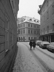 Not my picture of snowy Prague, but it fits the bill