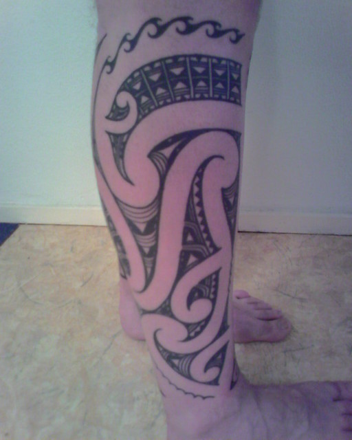 Maori Tattoo Right Lower Leg Part 1 The maori tattoos leg