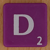 Scrabble white letter on purple D