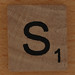 wooden tile letter S