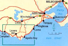 Peta Great Ocean Road, Australia