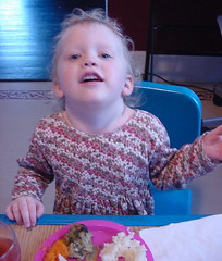 Eden enjoying her meal