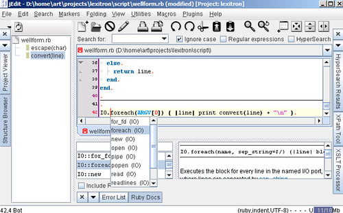 Ruby Editor Plugin screenshot