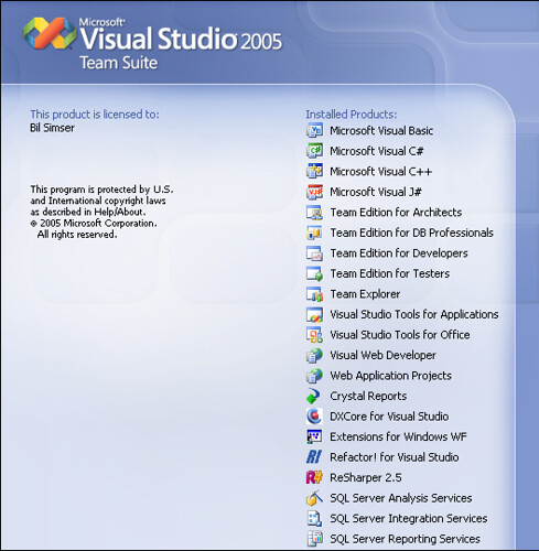 Visual Studio Team Suite Splash Screen