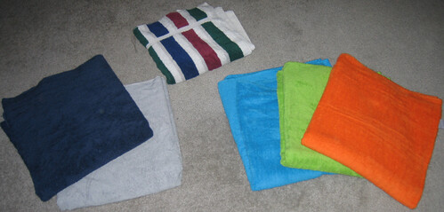 three generations of towels