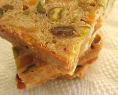 Golden New-Fashioned Dried   Fruitcake with Cashews, Pistachios and Bourbon