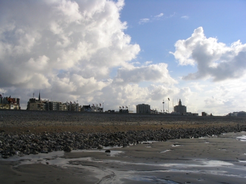 The town viewed from the beach