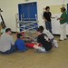 Explaining the robot at a demonstration
