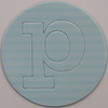 card disc with push out letter p