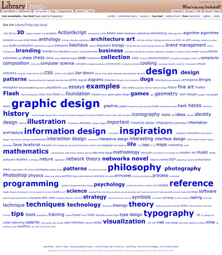 LibraryThing: See-ming Lee: Tag Cloud / 2007-11-27 / SML Screenshots (by See-ming Lee 李思明 SML)