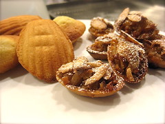 madelines and apple almond-nougat tarts
