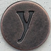 Copper Lowercase Letter y