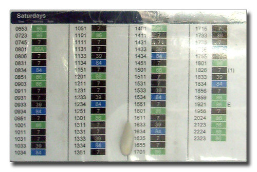 First Timetable display Detail
