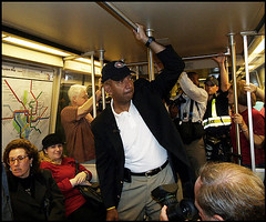 Mayor Williams on the Subway